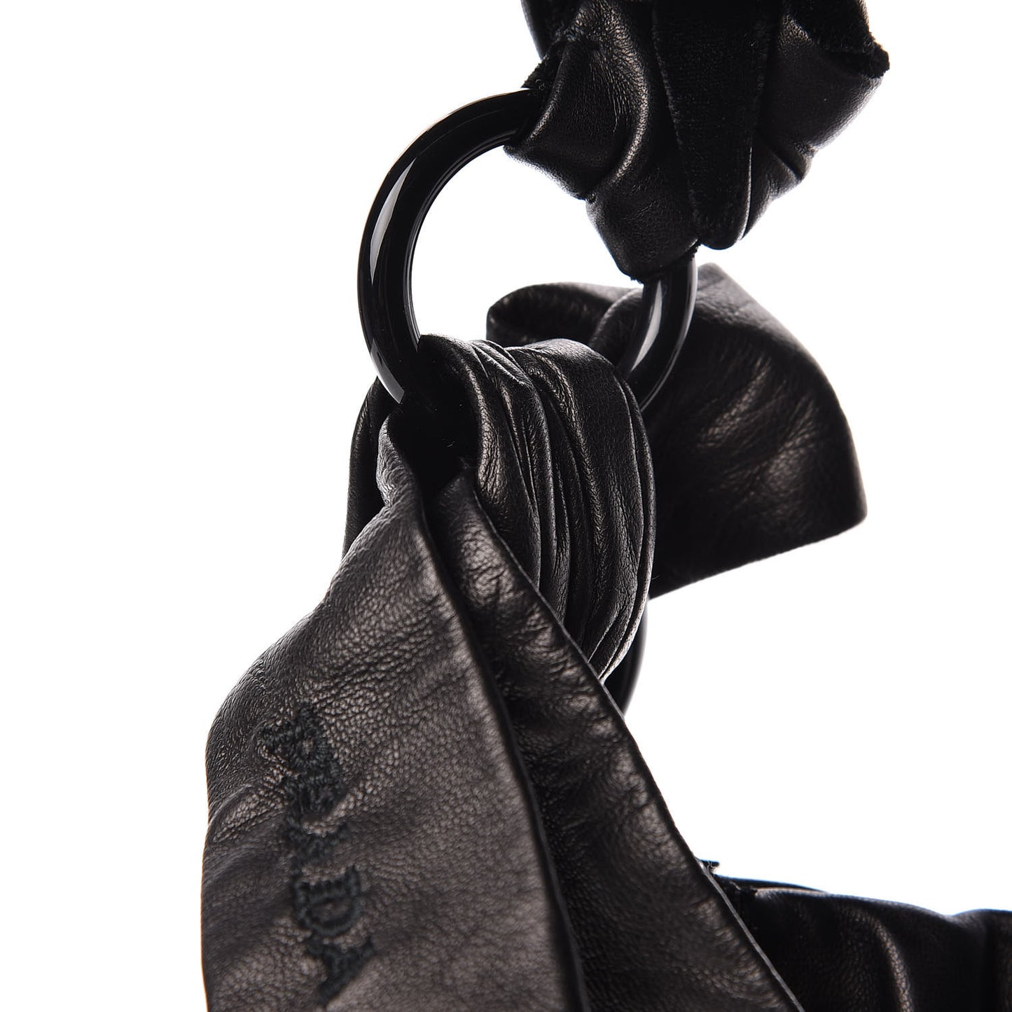 Nappa Velvet Drawstring Shoulder Bag Black