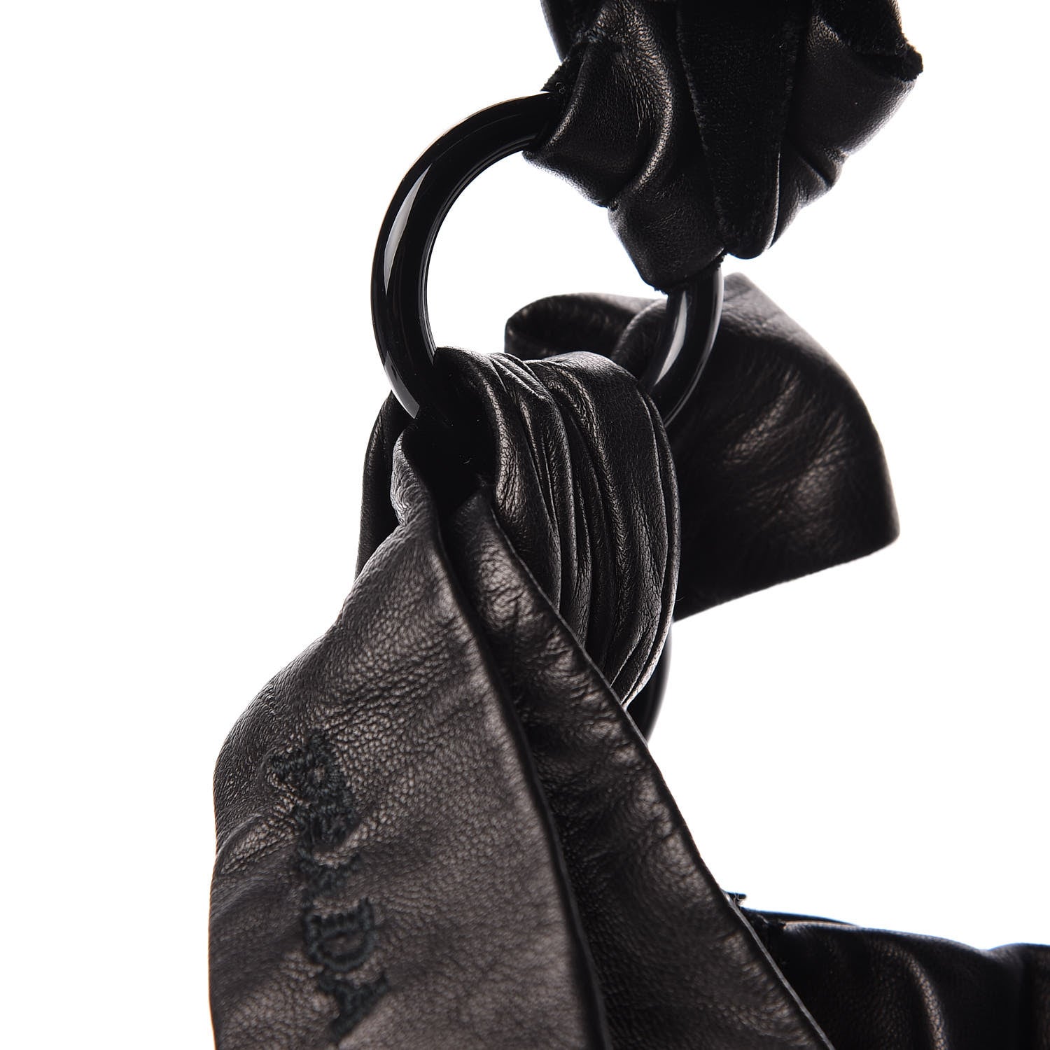 Prada Nappa Velvet Drawstring Shoulder Bag Black 7 of 9