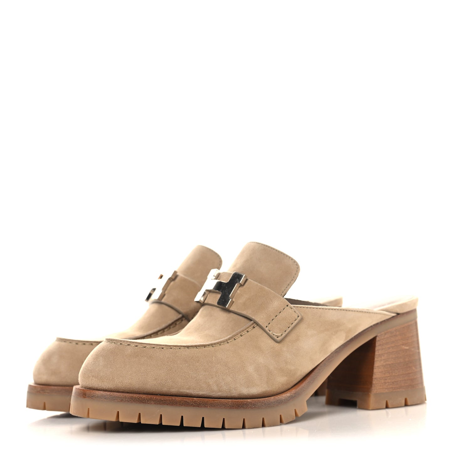 Suede Goatskin Flore 60 Mules 35.5 Beige