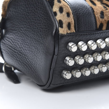 Alexander Wang Kangaroo Fur Mini Rockie Black Cheetah Rhodium Hardware 9 of 10