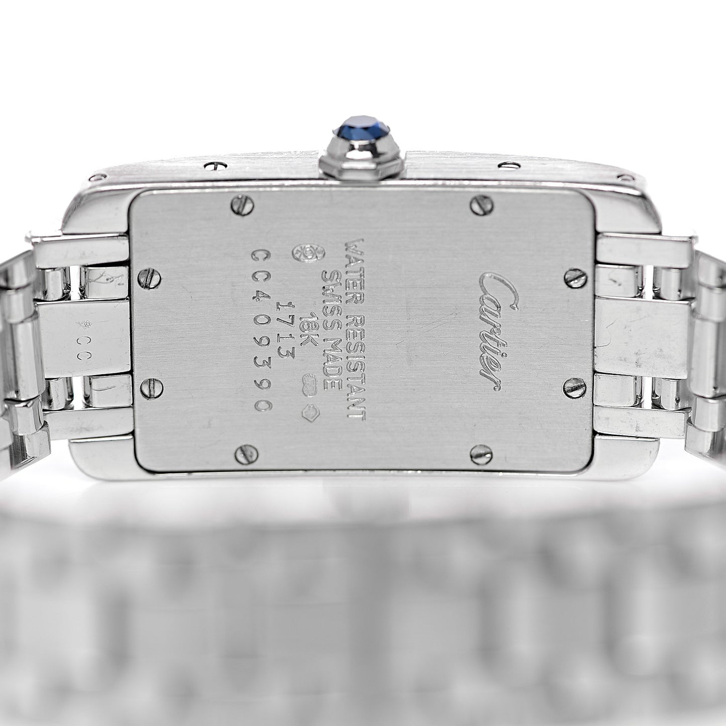 18K White Gold 19mm Tank Americaine Quartz Watch