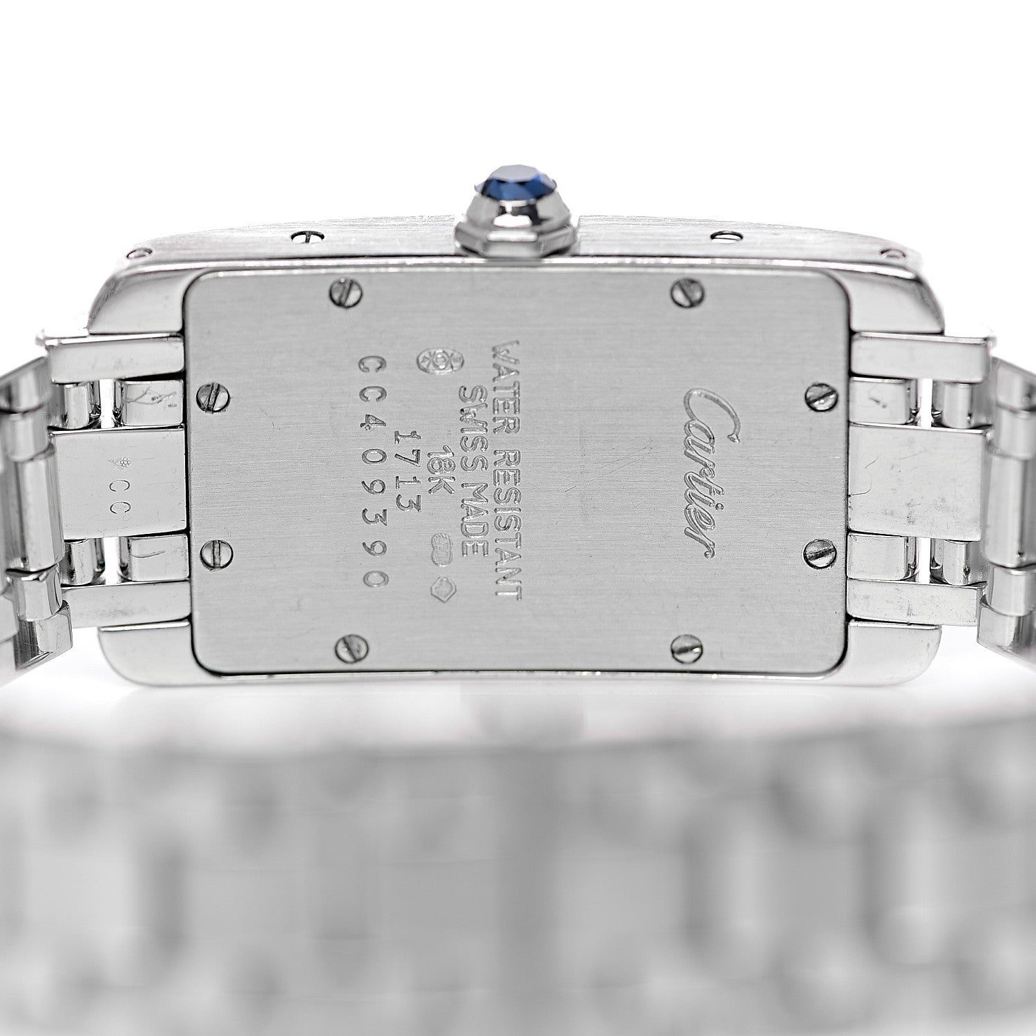 Cartier 18K White Gold 19mm Tank Americaine Quartz Watch 5 of 8