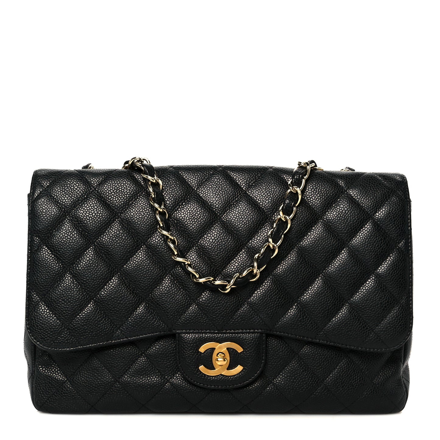 Caviar Quilted Jumbo Single Flap Black