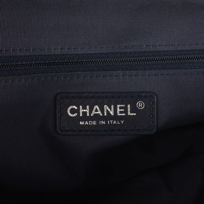 Chanel Crumpled Calfskin Quilted Medium Casual Rock Flap Navy 6 of 7