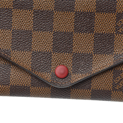 Louis Vuitton Damier Ebene Josephine Wallet Red 6 of 11