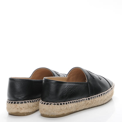Chanel Lambskin CC Espadrilles 37 Black 4 of 9