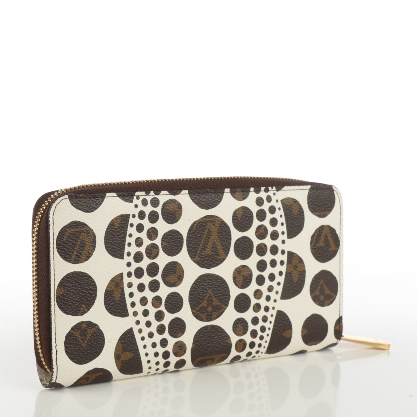 Monogram Kusama Pumpkin Dots Zippy Wallet White