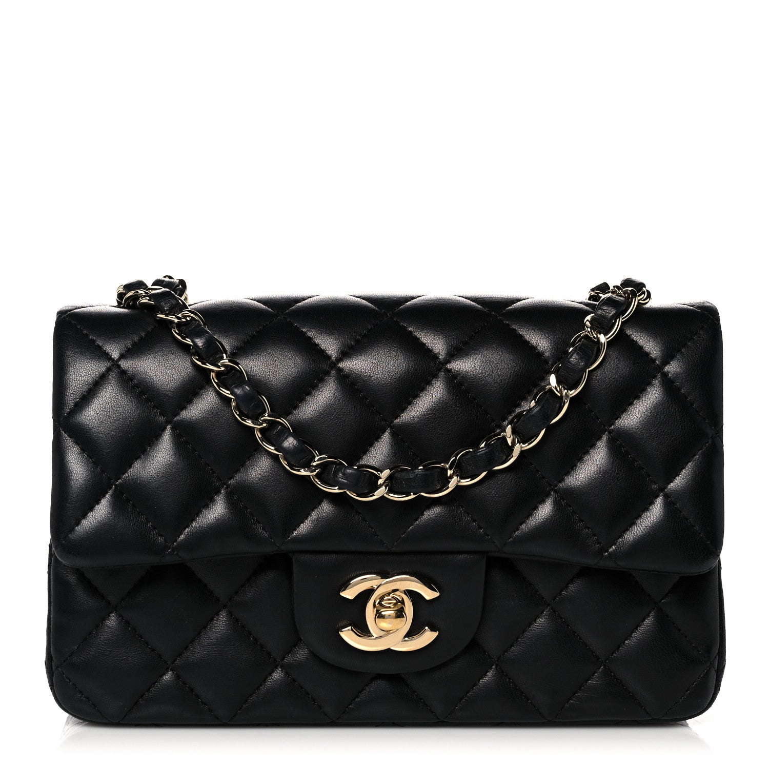 Chanel Lambskin Quilted Mini Rectangular Flap Black 1 of 19