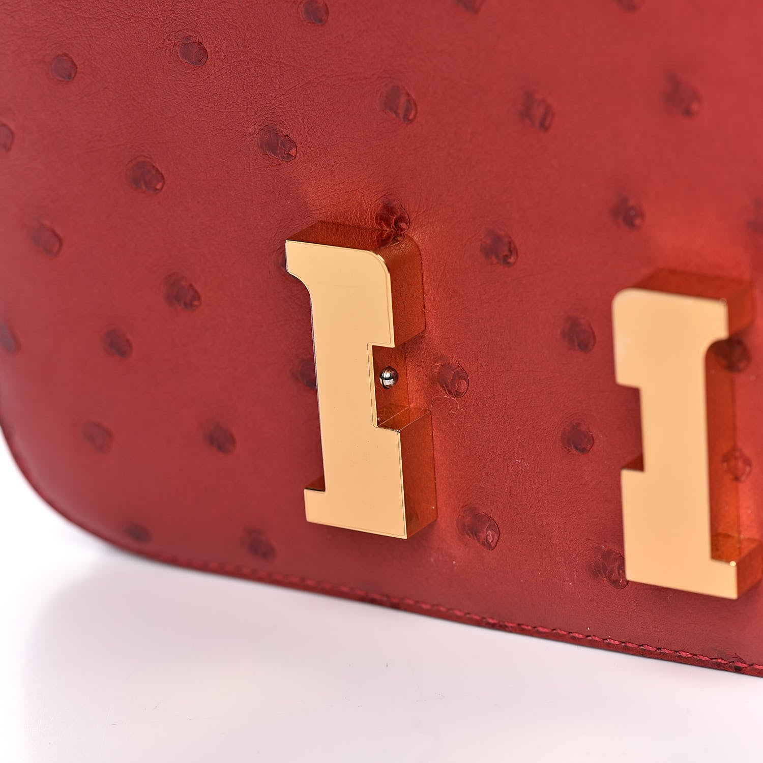 Hermes Ostrich Constance 18 Rouge Vif 14 of 16