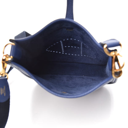 Hermes Taurillon Clemence Amazone Evelyne TPM Blue Saphir Blue Indigo 5 of 9