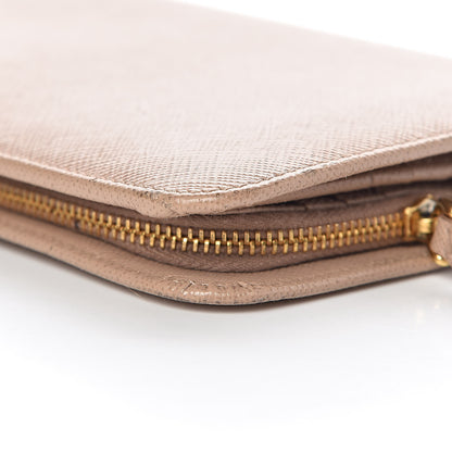 Prada Saffiano Metal Double Snap Travel Wallet Cammeo 15 of 16