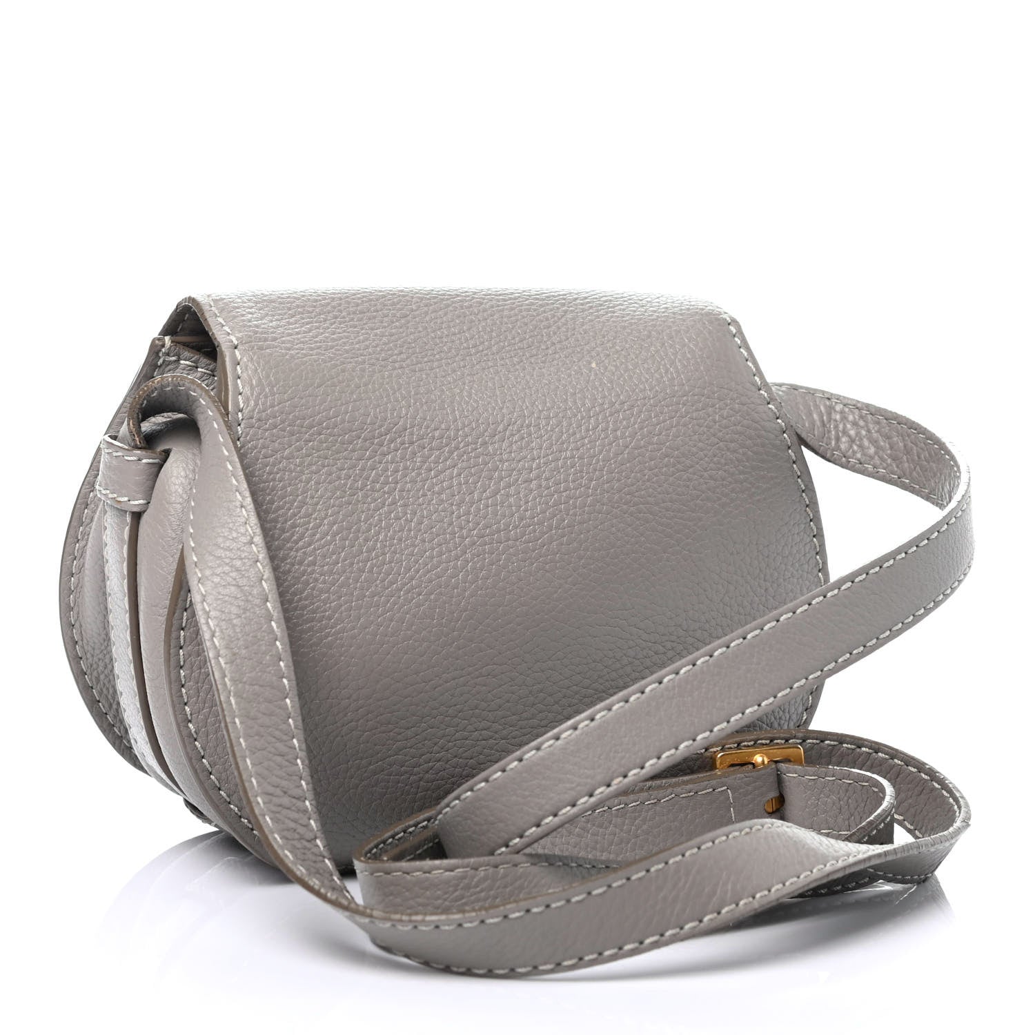 Chloe Calfskin Mini Marcie Round Crossbody Bag Cashmere Grey 2 of 4