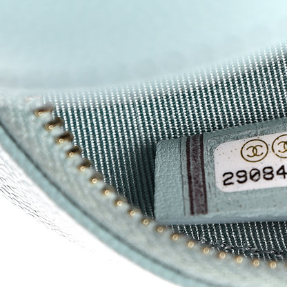 Chanel Caviar Quilted Round Clutch With Chain Light Blue 9 of 11