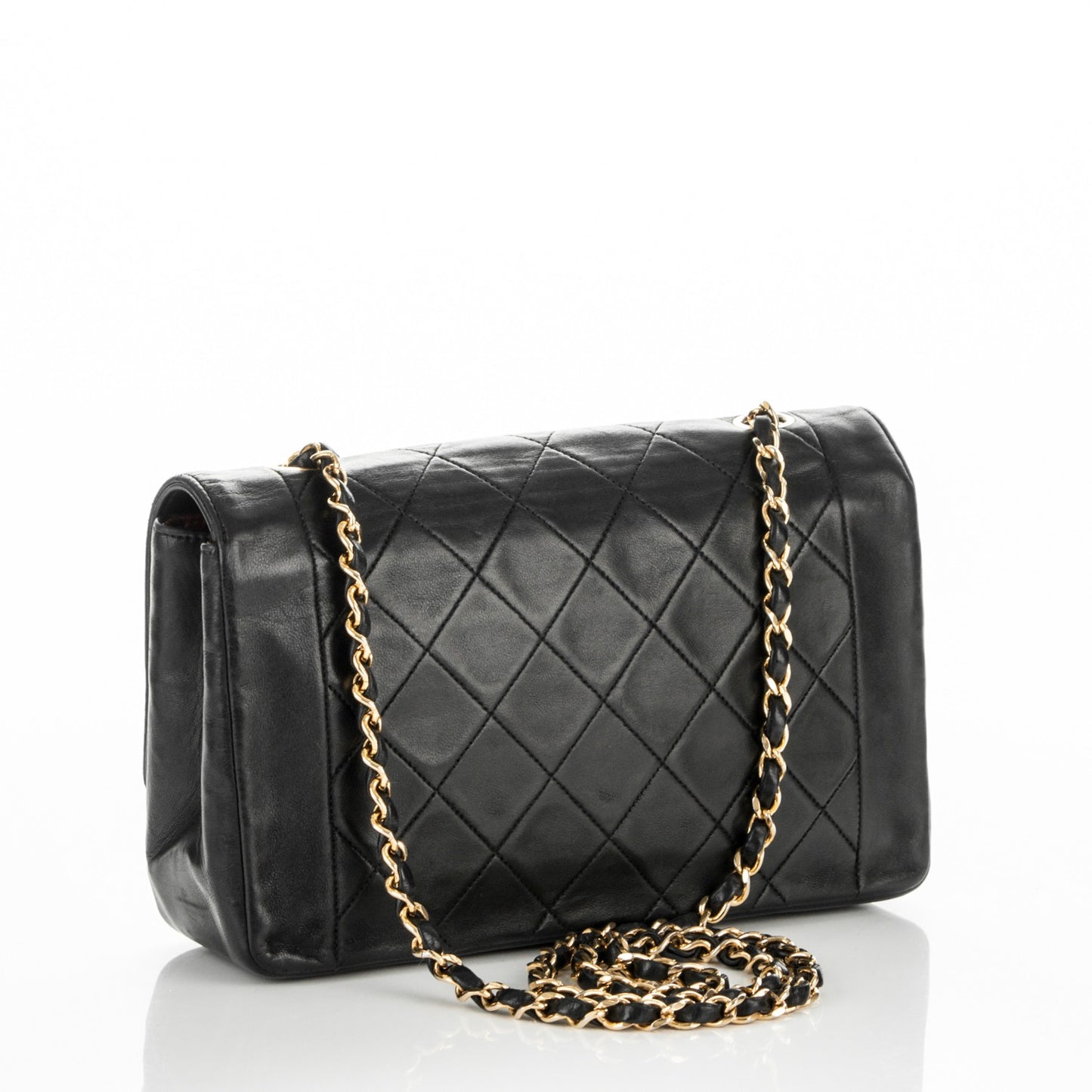 Lambskin Quilted Medium Single Flap Black
