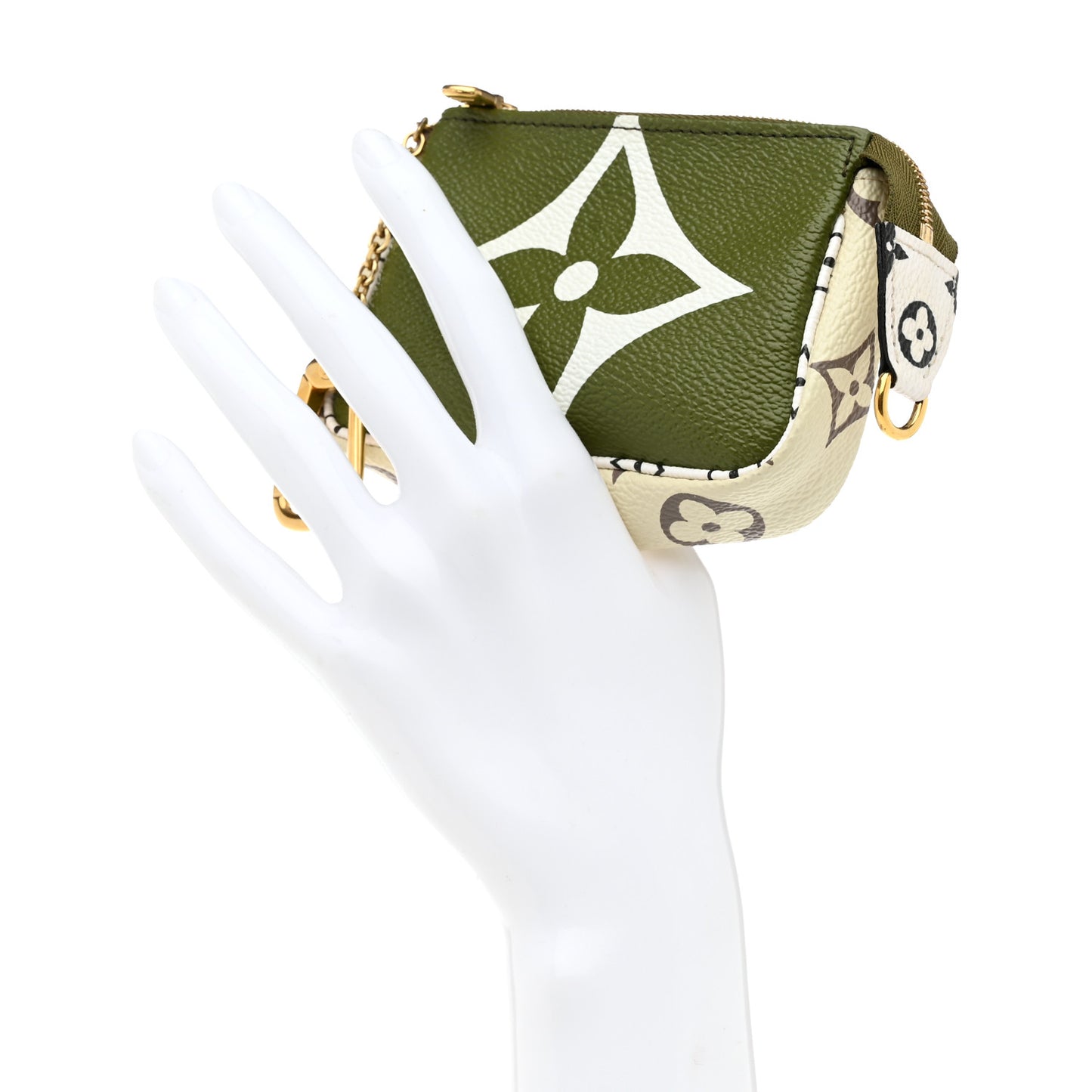 Monogram Giant Micro Pochette Accessories Kaki White