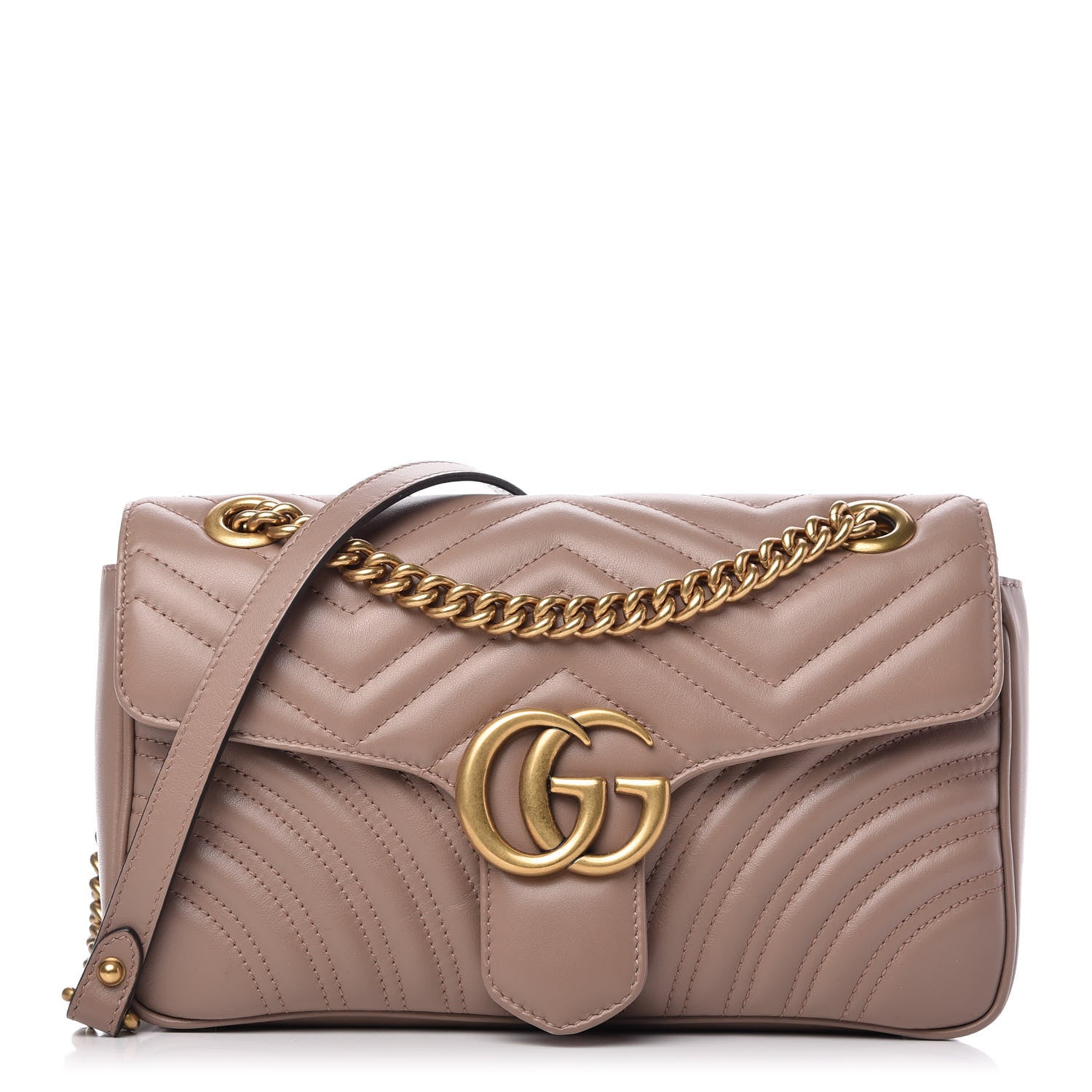 Gucci Calfskin Matelasse Small GG Marmont Shoulder Bag Porcelain Rose 1 of 10