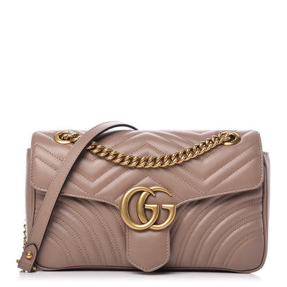Gucci Calfskin Matelasse Small GG Marmont Shoulder Bag Porcelain Rose 1 of 10