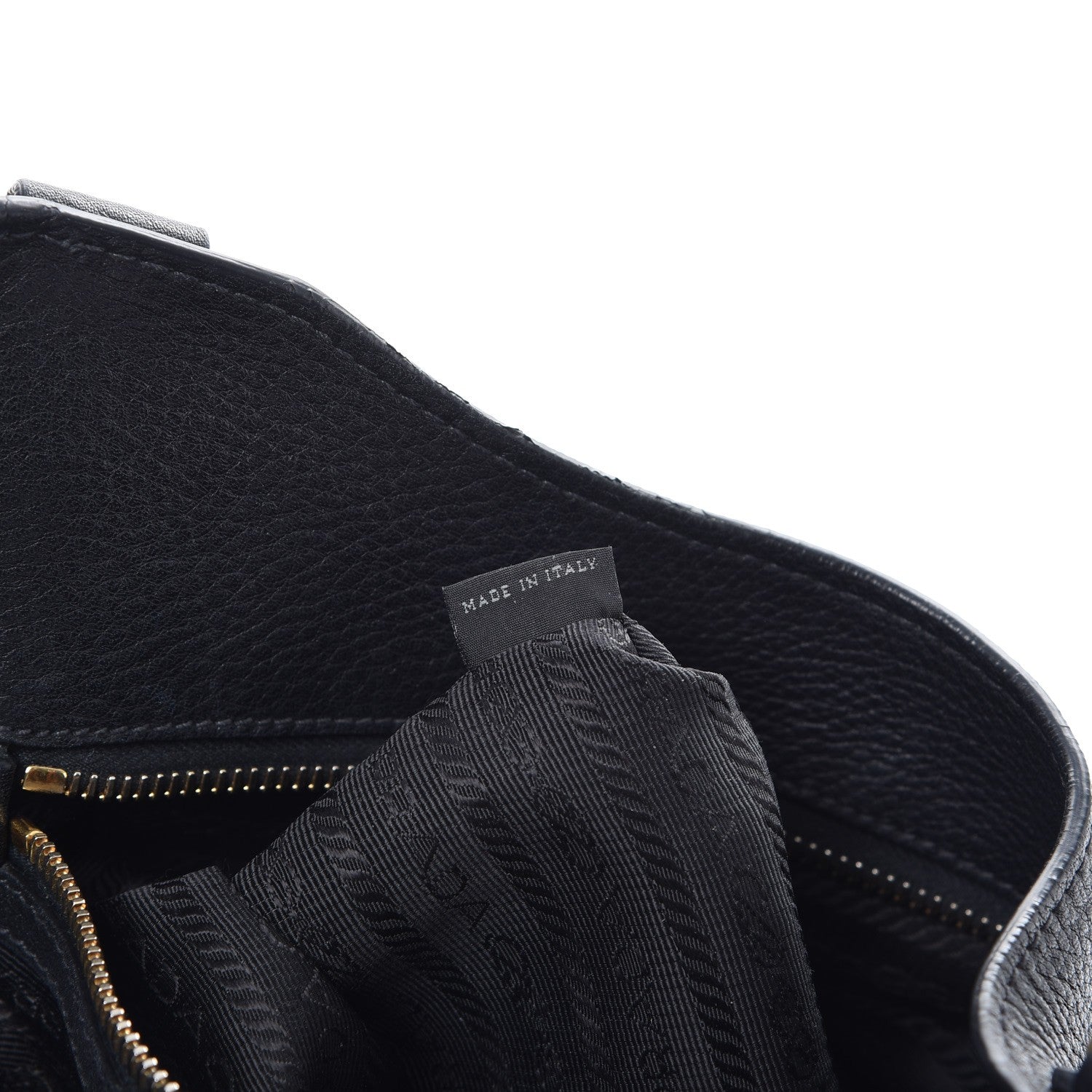 Prada Vitello Daino Pushlock Tote Black 7 of 14