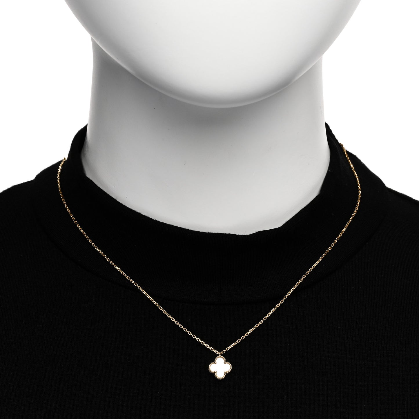 18K Yellow Gold Mother of Pearl Sweet Alhambra Pendant Necklace