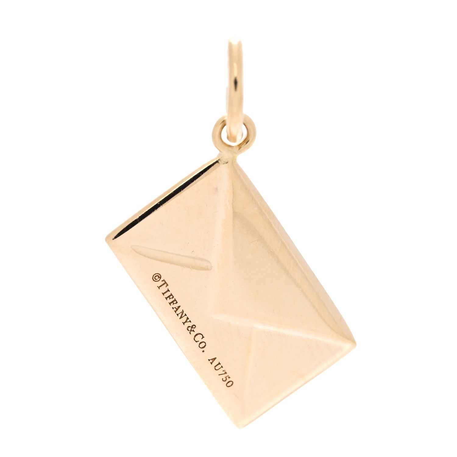Tiffany 18K Yellow Gold Diamond Envelope Charm 3 of 3