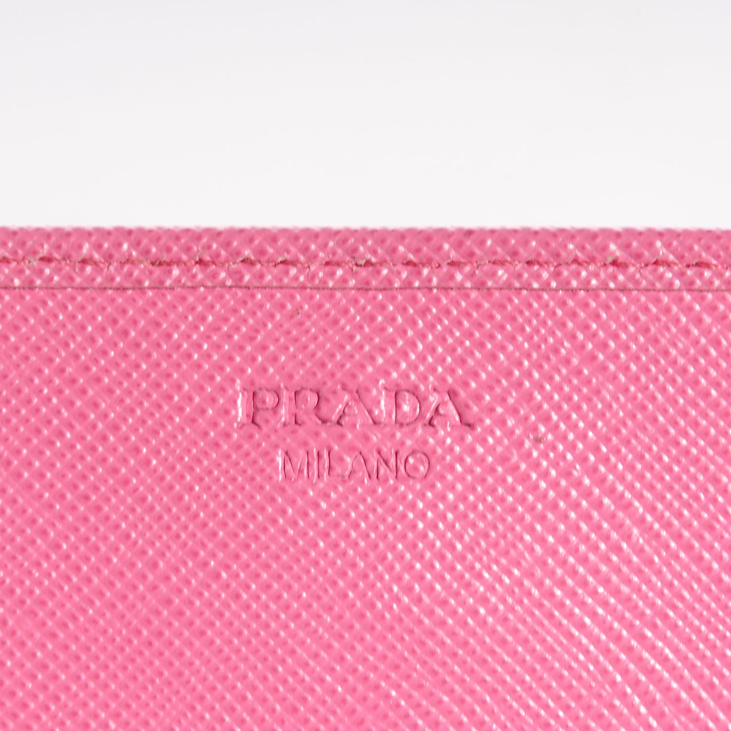Prada Saffiano Metal Oro Chain Wallet Geranio 6 of 9