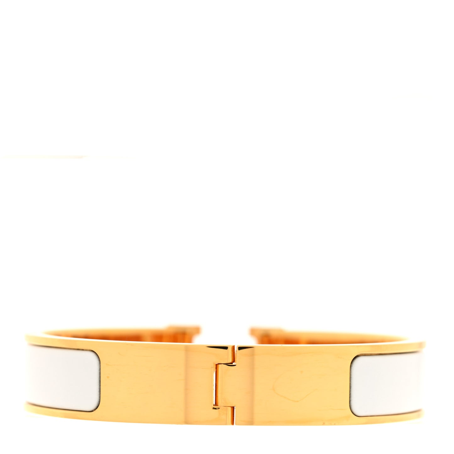 Enamel Narrow Clic Clac H Bracelet PM White