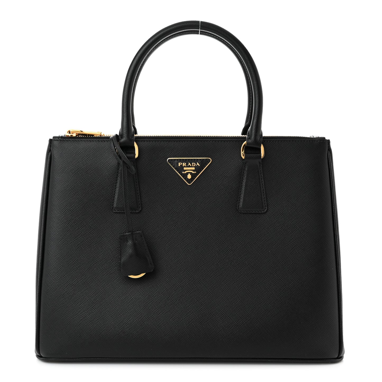 Saffiano Lux Large Galleria Double Zip Tote Black