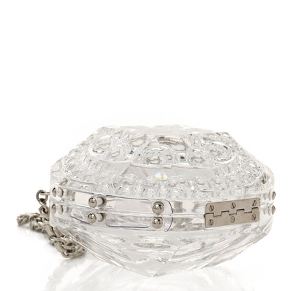 Chanel Transparent Lucite Round CC Minaudiere Clutch White 4 of 10