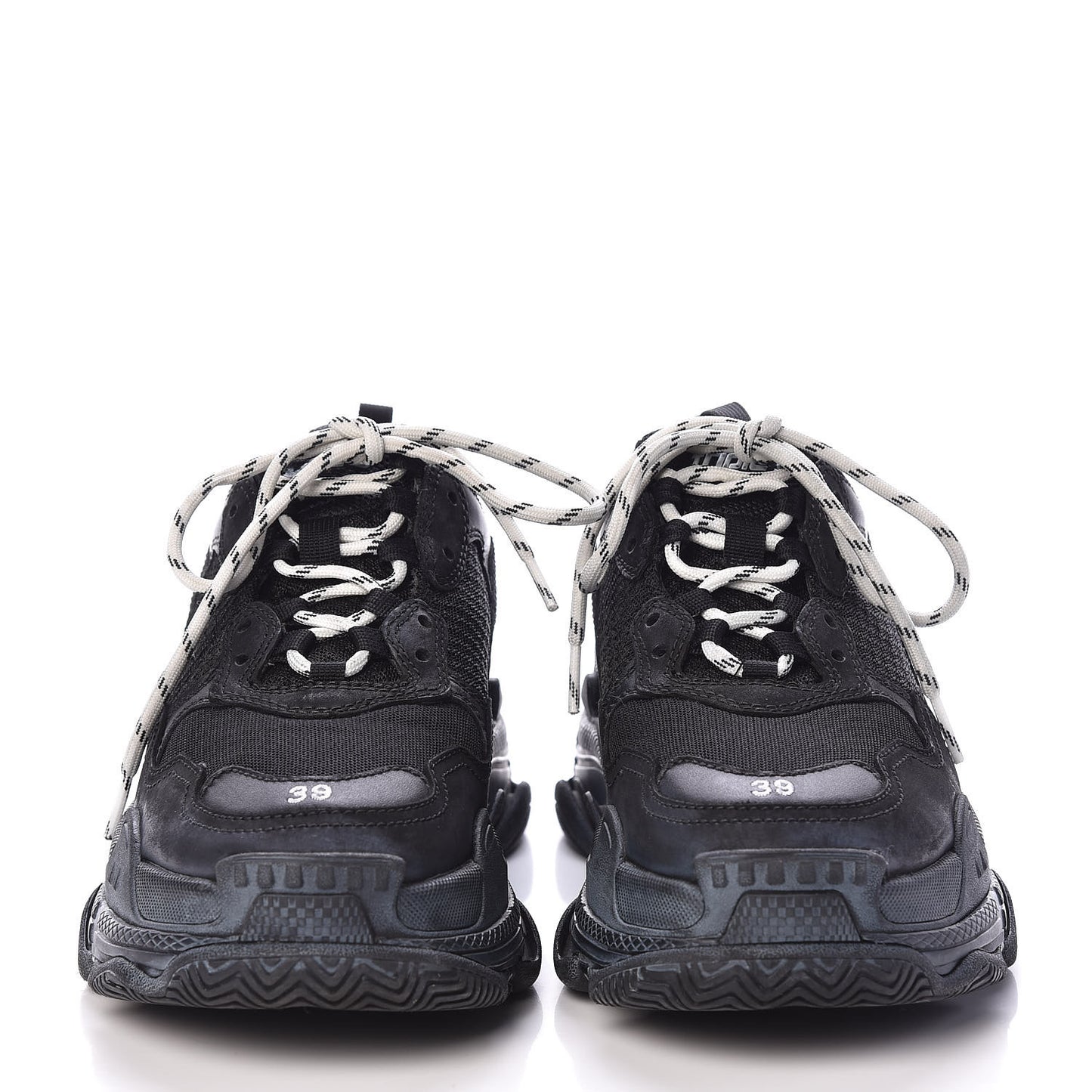Mesh Nubuck Mens Triple S Sneakers 39 Black