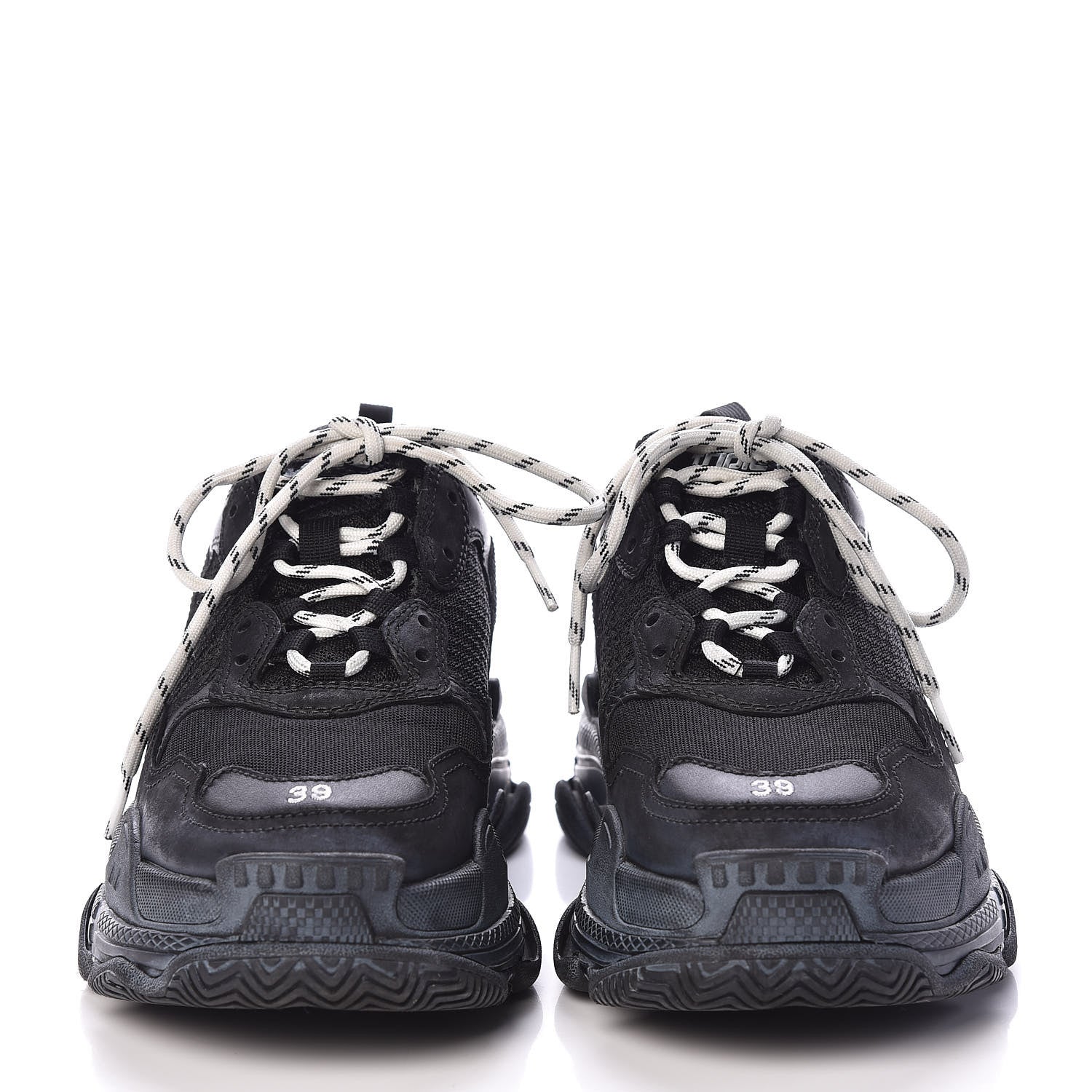Balenciaga Mesh Nubuck Mens Triple S Sneakers 39 Black 2 of 8