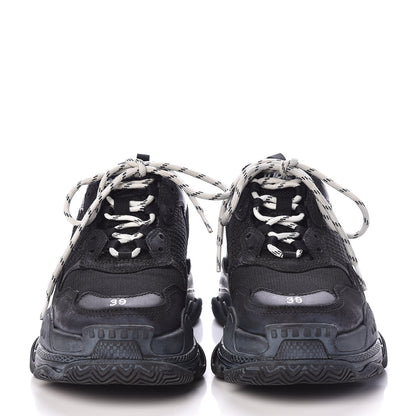 Balenciaga Mesh Nubuck Mens Triple S Sneakers 39 Black 2 of 8