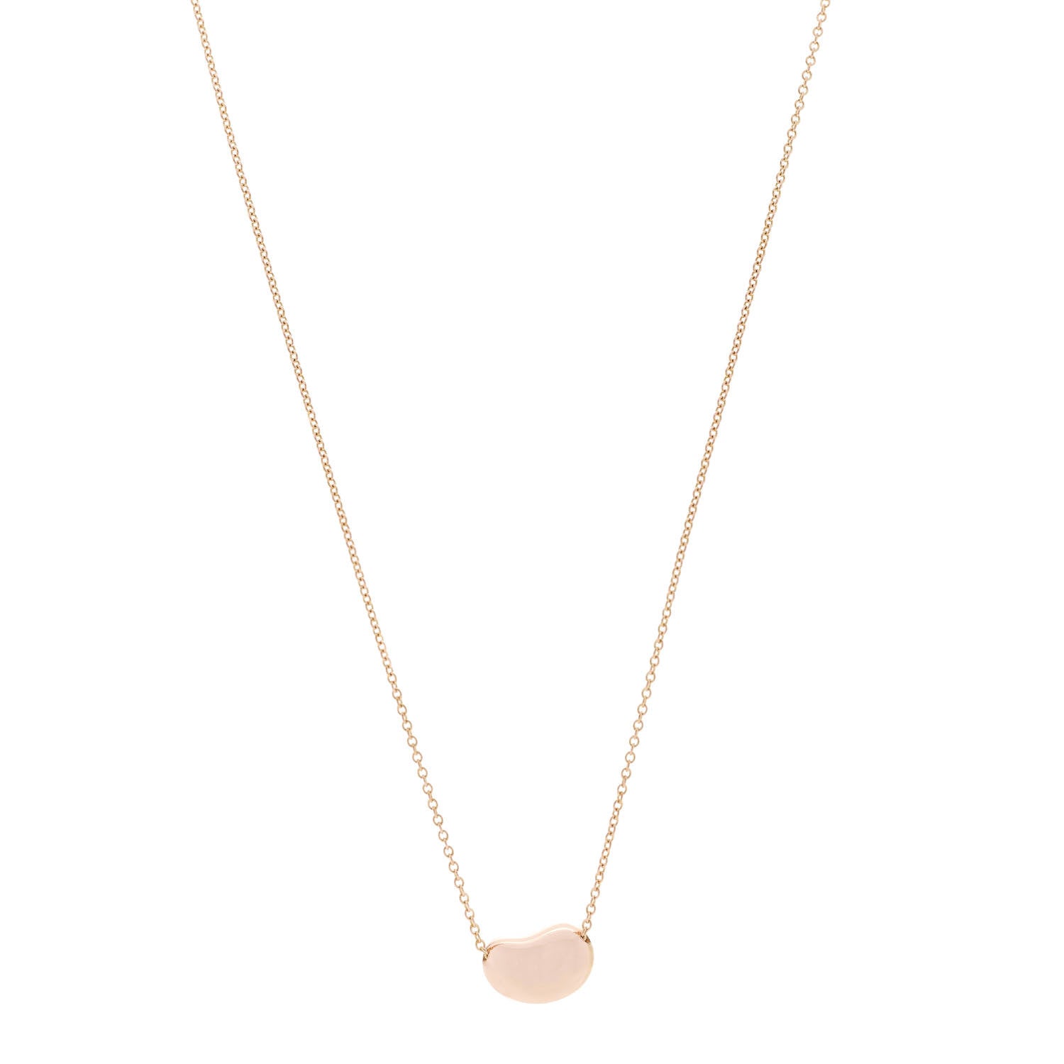 Tiffany 18K Rose Gold 12mm Elsa Peretti Bean Pendant Necklace 1 of 6