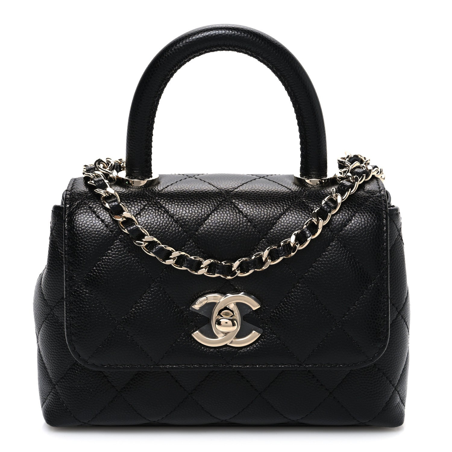Chanel Caviar Quilted Coco Handle Clutch With Chain Black 1 of 10