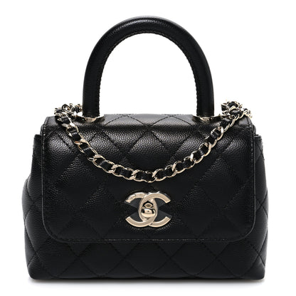 Chanel Caviar Quilted Coco Handle Clutch With Chain Black 1 of 10