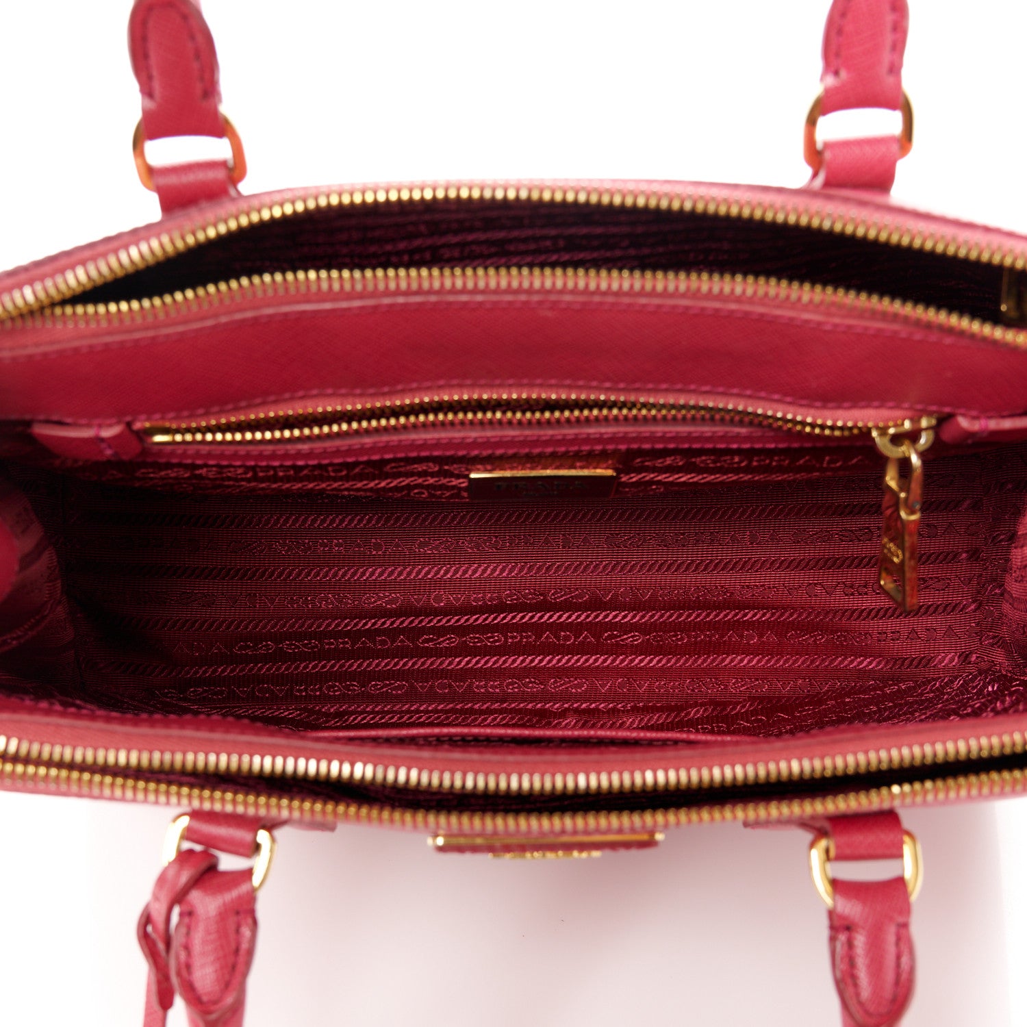 Prada Saffiano Small Galleria Double Zip Tote Poenia 5 of 16