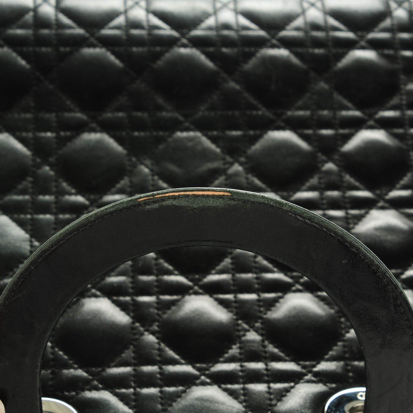 Lambskin Cannage Large Lady Dior Black