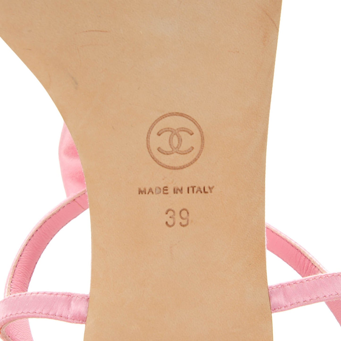Satin Bow Thong Sandals 39 Rose