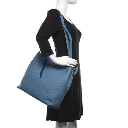 MCM Calfskin Ottomar Monogram Large Klara Hobo Luft Blue 3 of 8