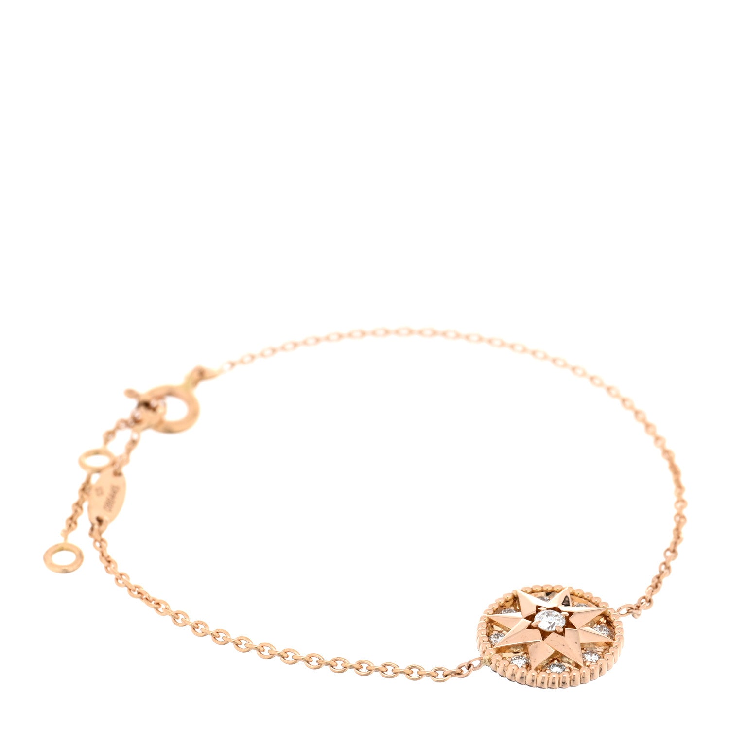 Christian Dior 18K Yellow Gold Pave Diamond Rose Des Vents