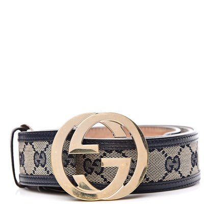 Gucci Monogram Interlocking G Belt 100 40 Navy 1 of 11