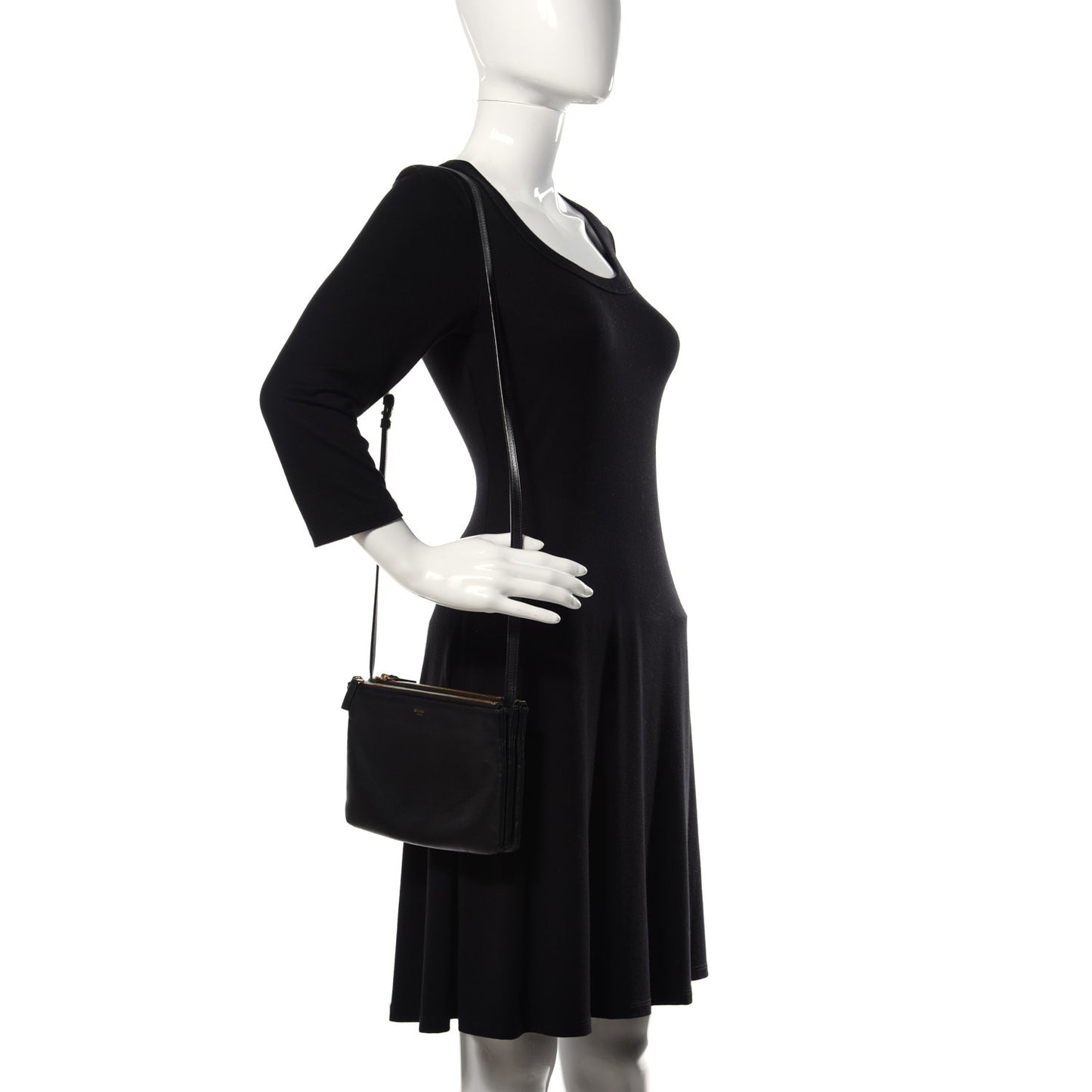 Lambskin Small Trio Crossbody Bag Black