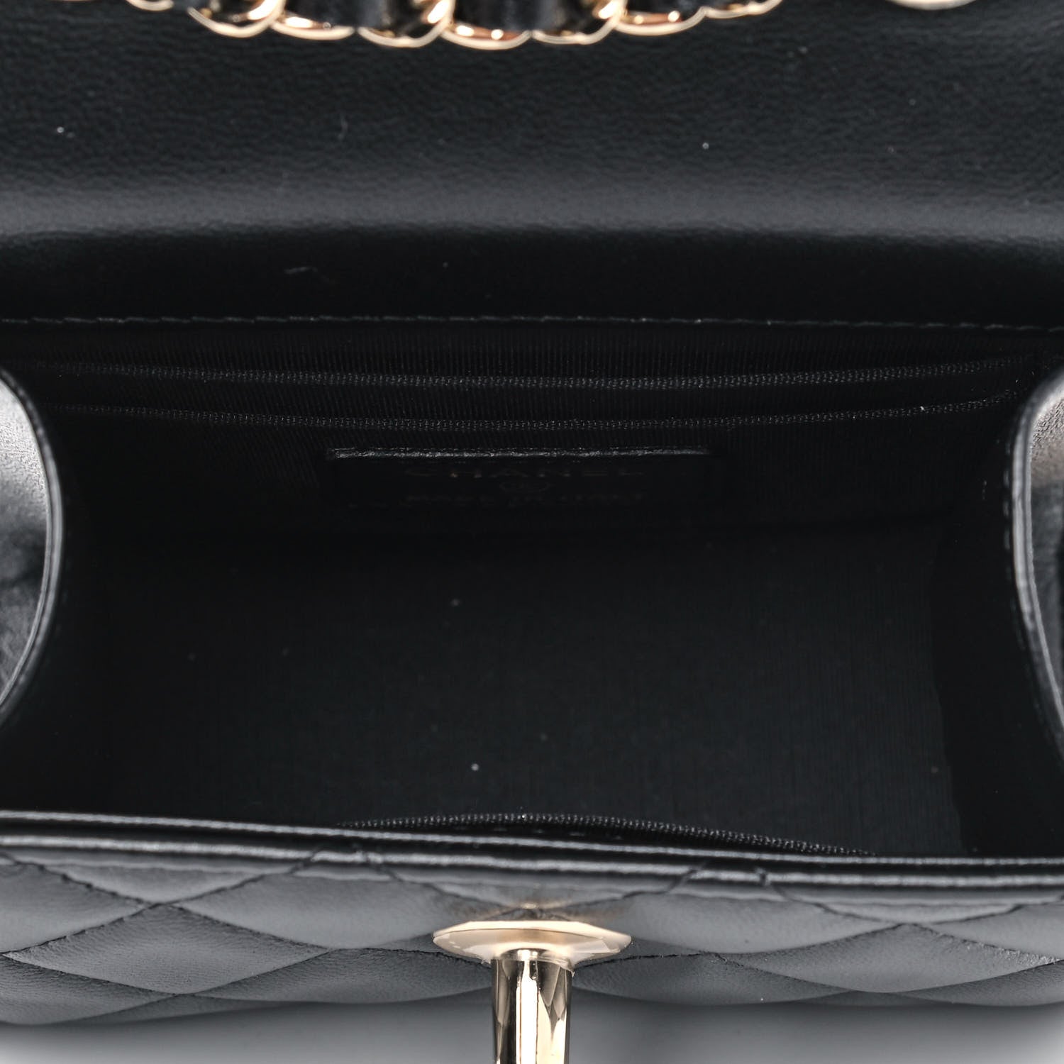 Chanel Lambskin Quilted Mini Trendy CC Chain Wallet Black 4 of 4