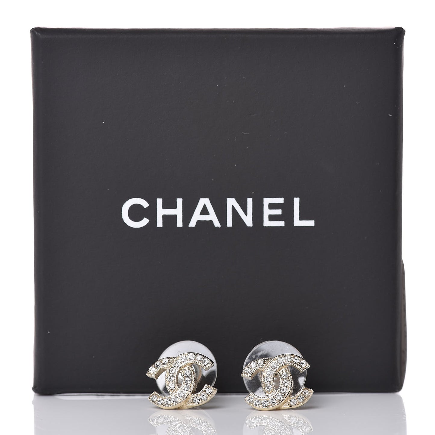 Crystal Mini CC Earrings Gold