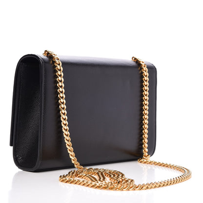 Saint Laurent Grain De Poudre Small Monogram Kate Satchel Black 3 of 6