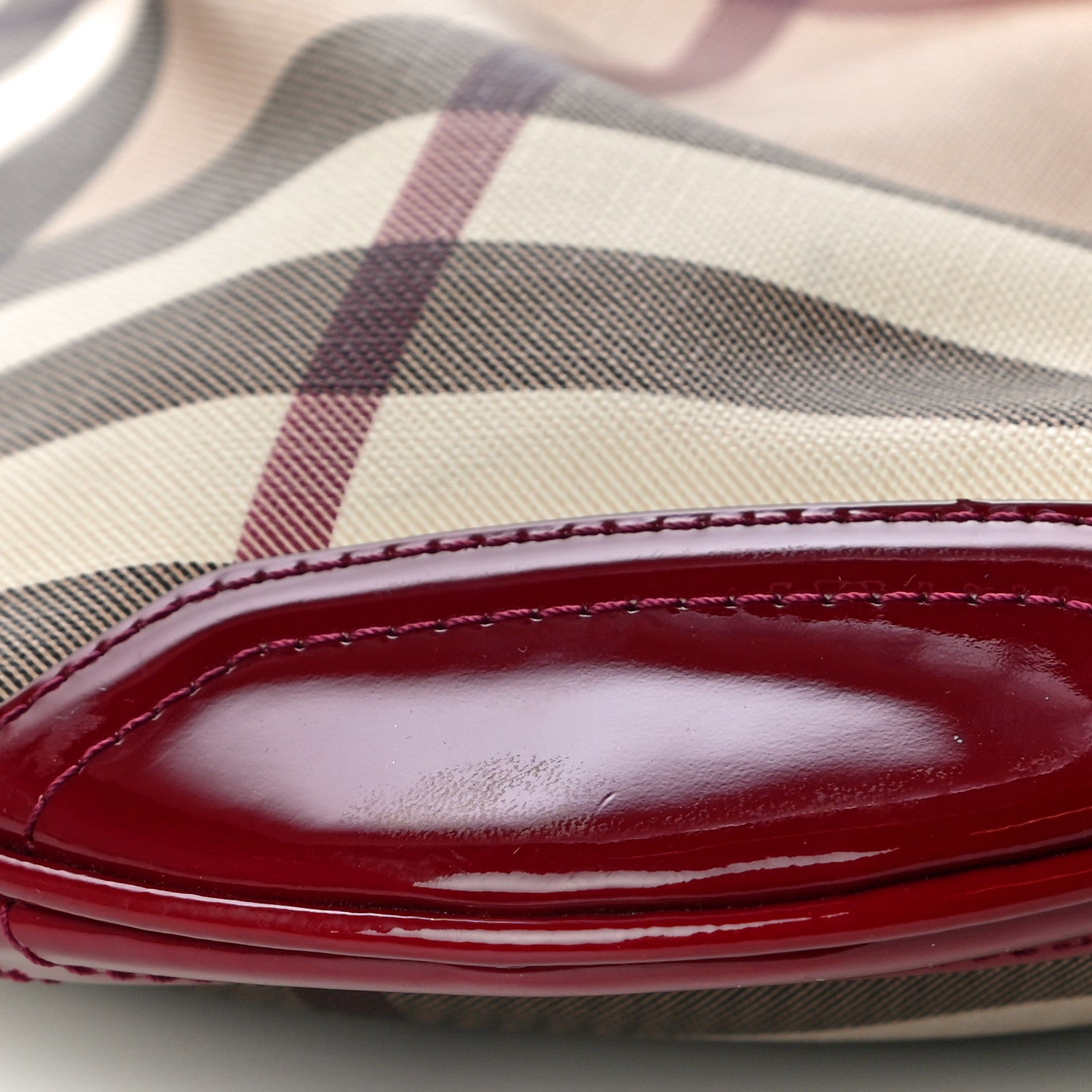 Burberry Patent Nova Check Julia Crossbody Bag Red 9 of 11