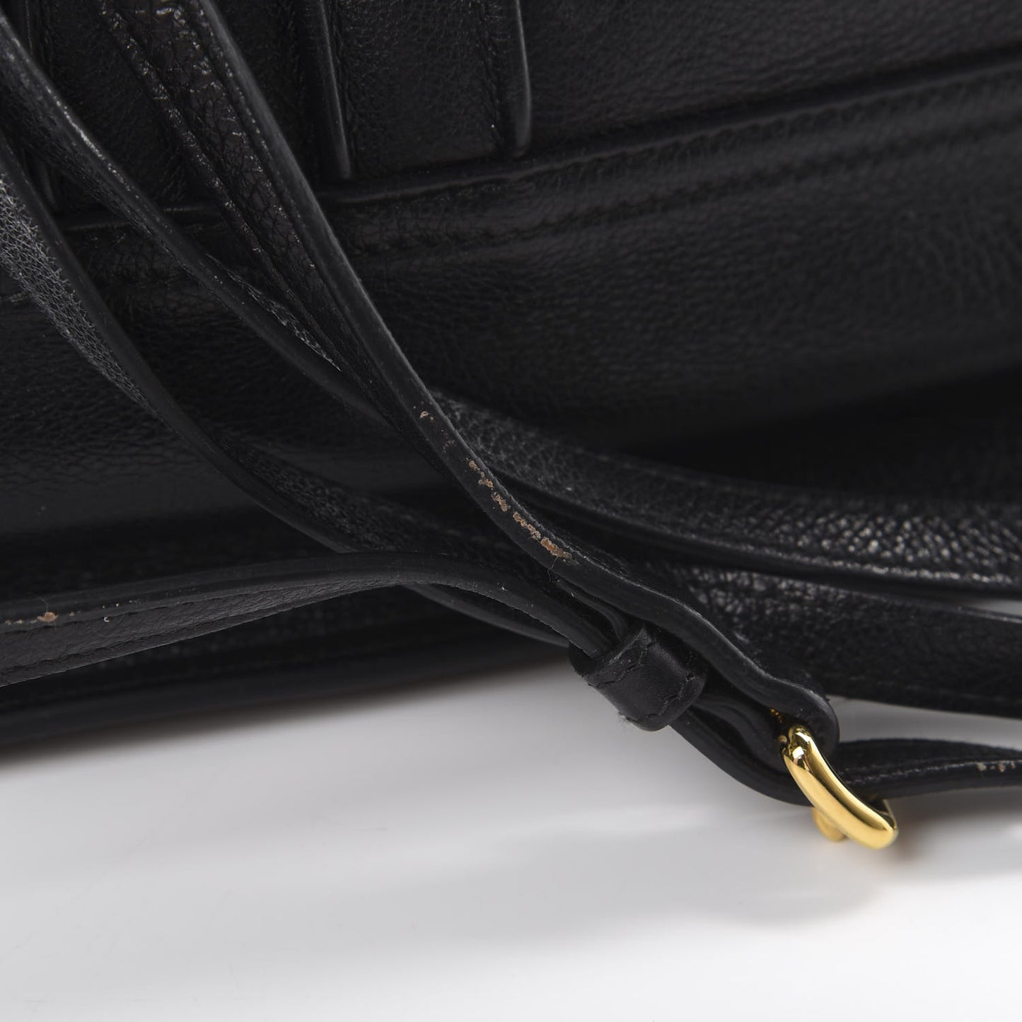 Glace Calfskin Etiquette Flap Shoulder Bag Black