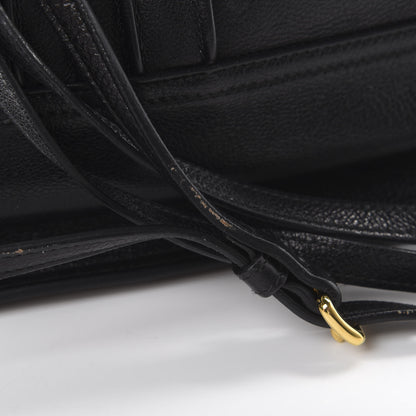 Prada Glace Calfskin Etiquette Flap Shoulder Bag Black 18 of 21