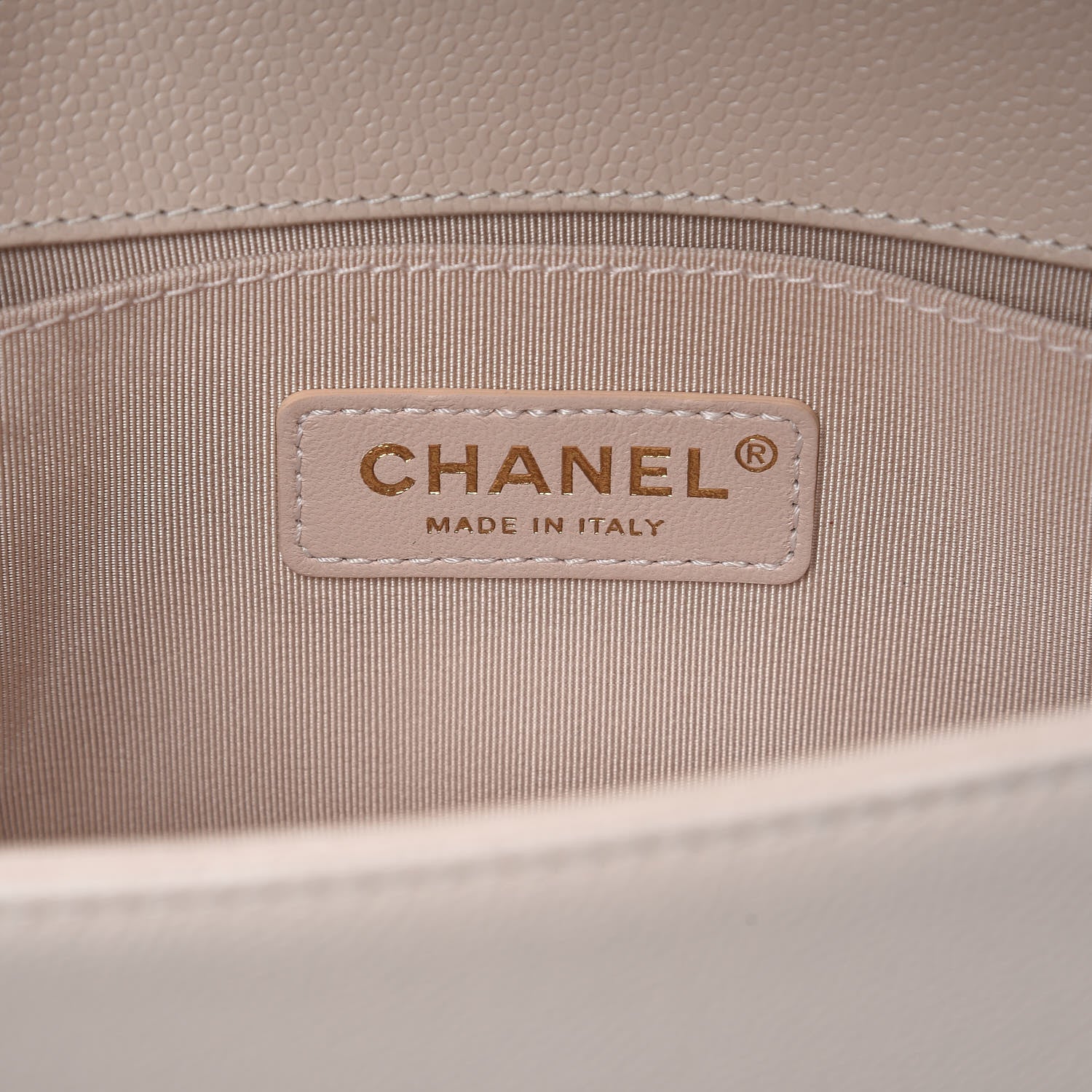 Chanel Caviar Chevron Quilted Small Boy Flap Light Beige 6 of 9