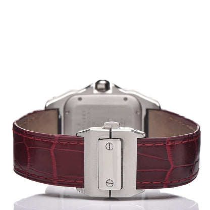 Cartier Stainless Steel Alligator 33mm Santos 100 Automatic Watch Red 4 of 10