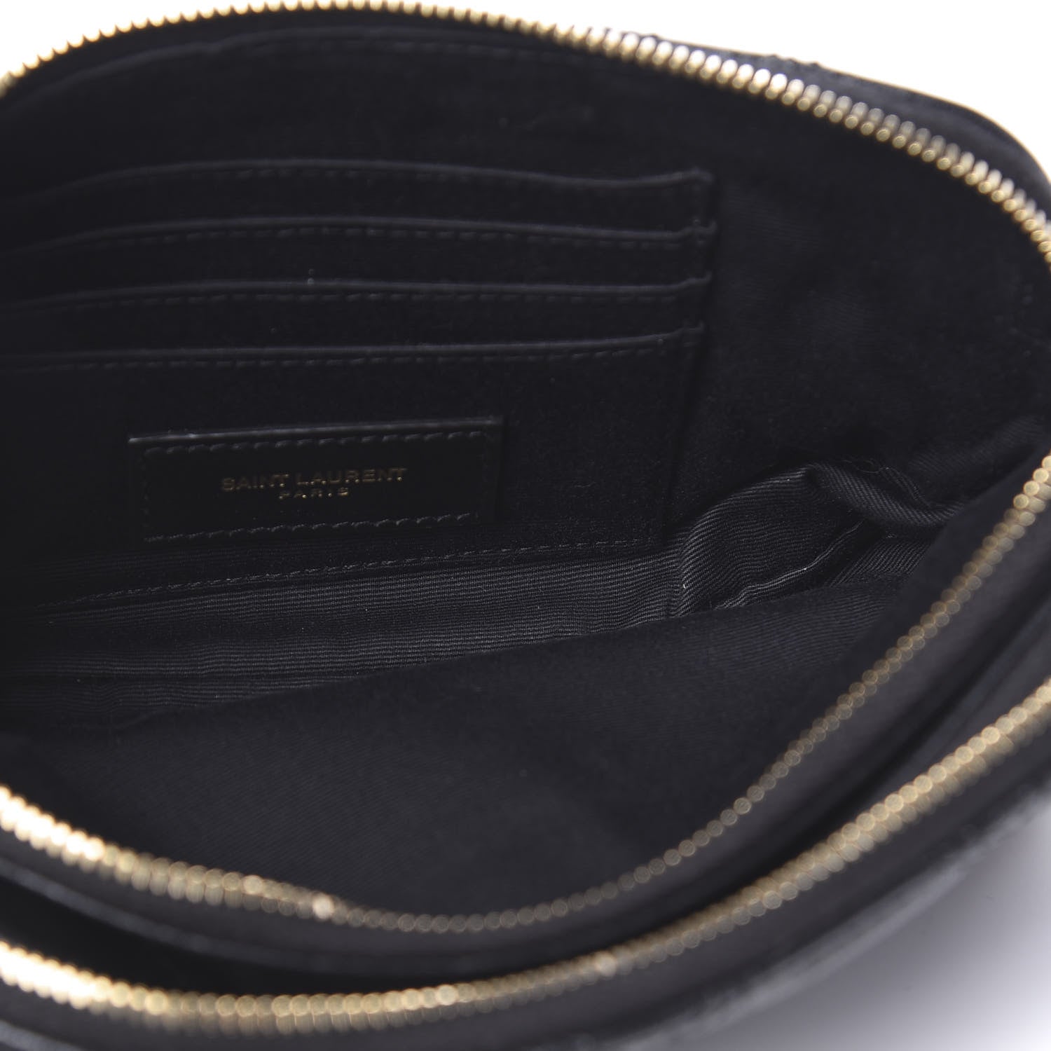 Saint Laurent Grained Lambskin Quilted Mini Becky Double Zip Bag Black 7 of 14
